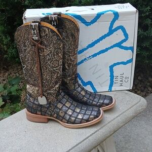 Tin Haul Gal's Meow Siamese Cat  Western Boots Sz 8.5 NWT